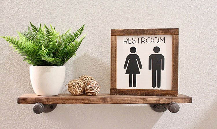 Traditional Restroom Sign