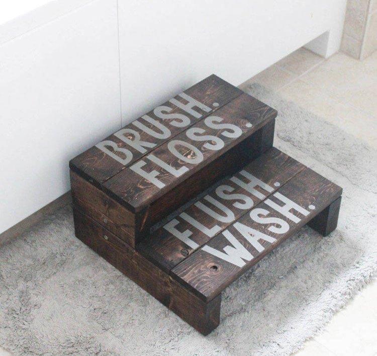 Wooden Stool With Bathroom Functions