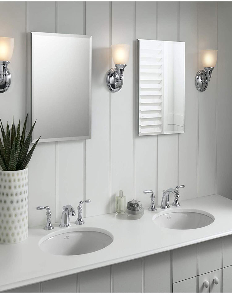 Frameless Bathroom Mirror And Cabinet