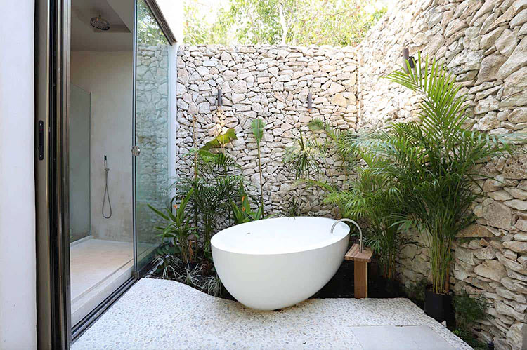 Bathtub Between Stone Walls