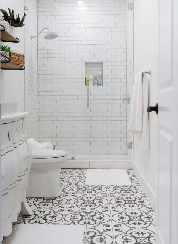 White Bricked Bathroom