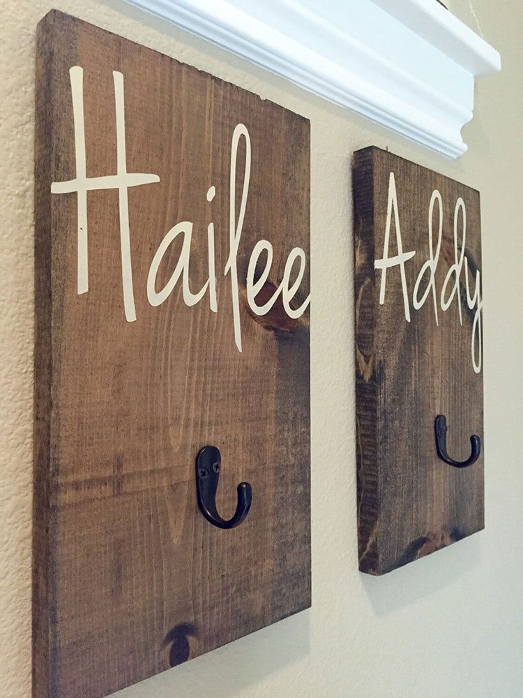 Towel Hangers With Name Tags