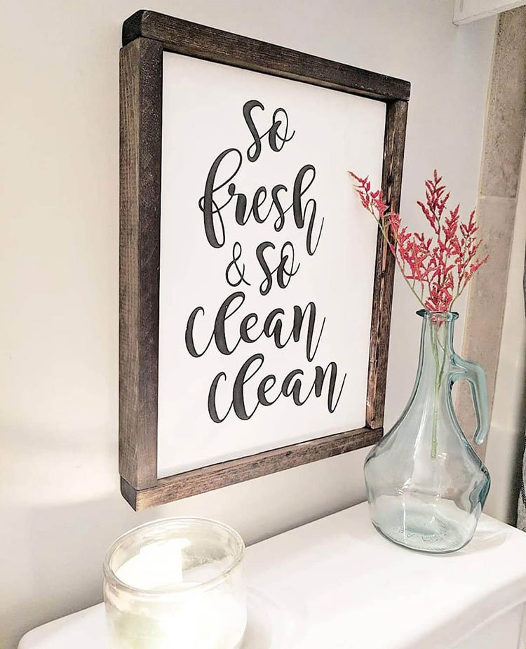 Fresh And Clean Bath Sign