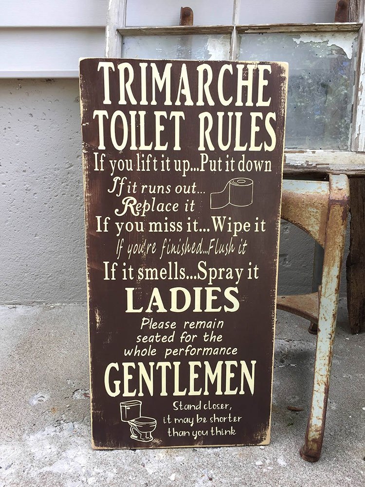 Trimarche Toilet Rules Sign