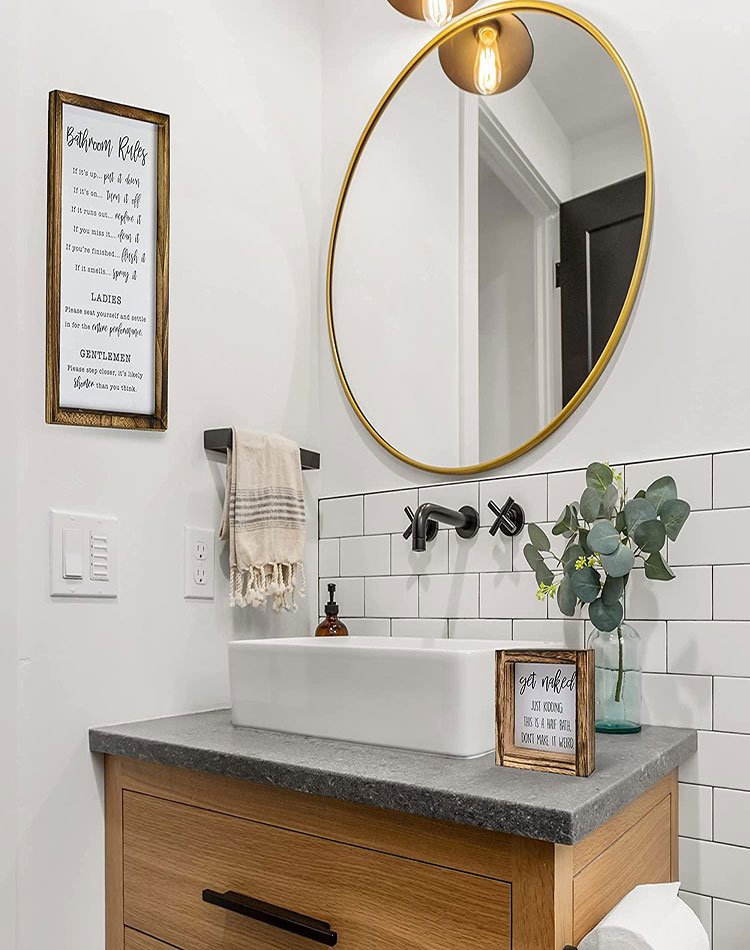 Farmhouse Bathroom Sign