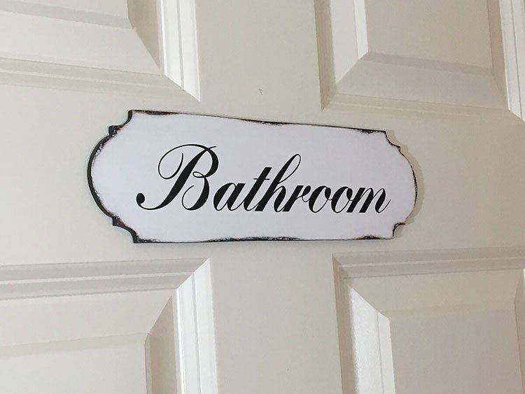 “Bathroom” Door Sign