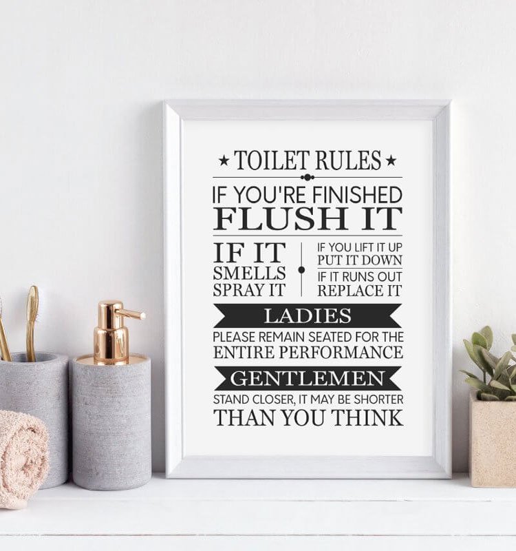 Toilet Rules Sign