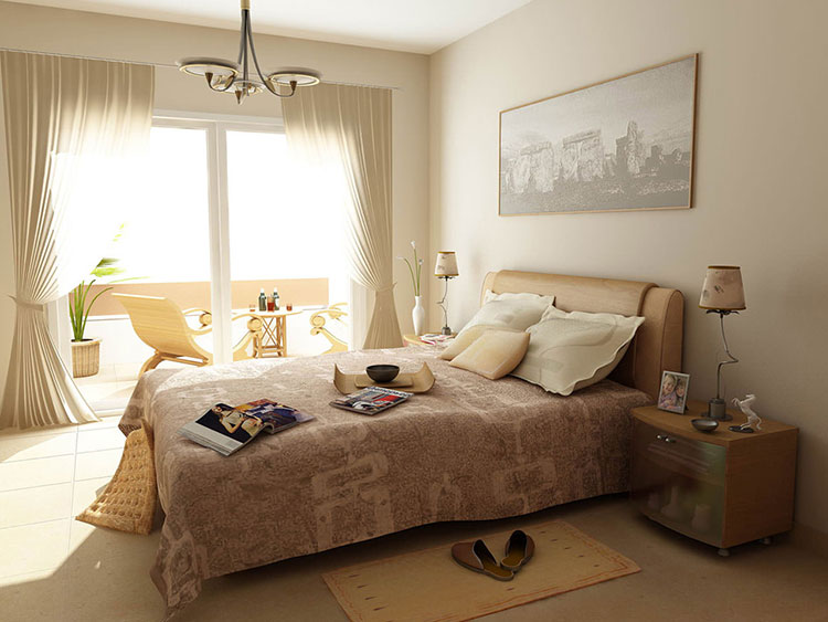 Bedroom with terrace: