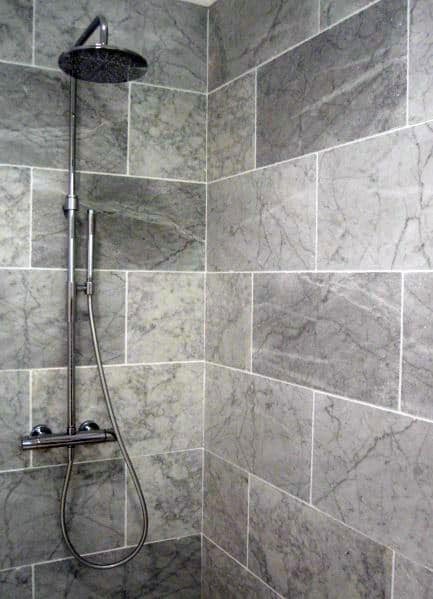 Grey tiles with lined texture