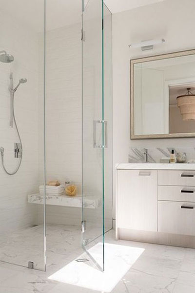 Minimalist glass shower