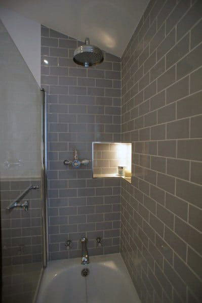 Narrow grey shower area