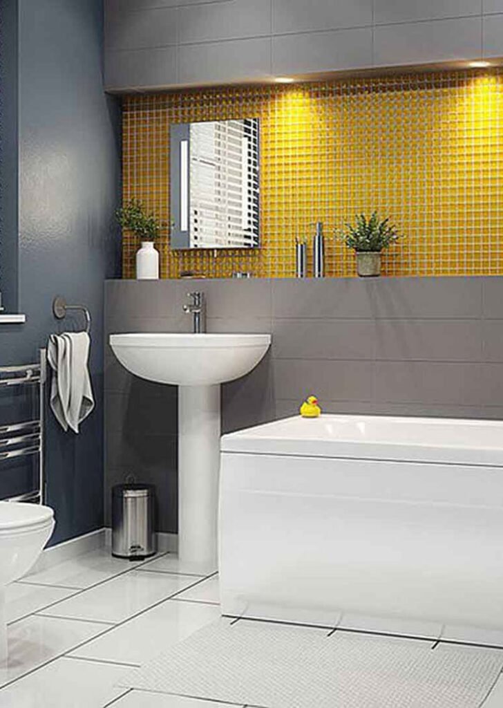 White and yellow bathroom