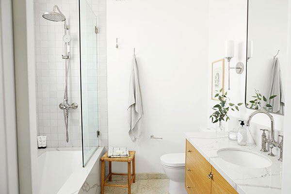 White painted bathroom