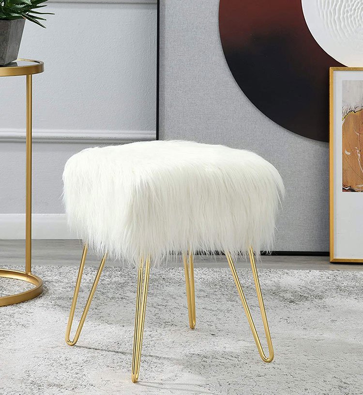 Classy Off-While Vanity Stool Chair