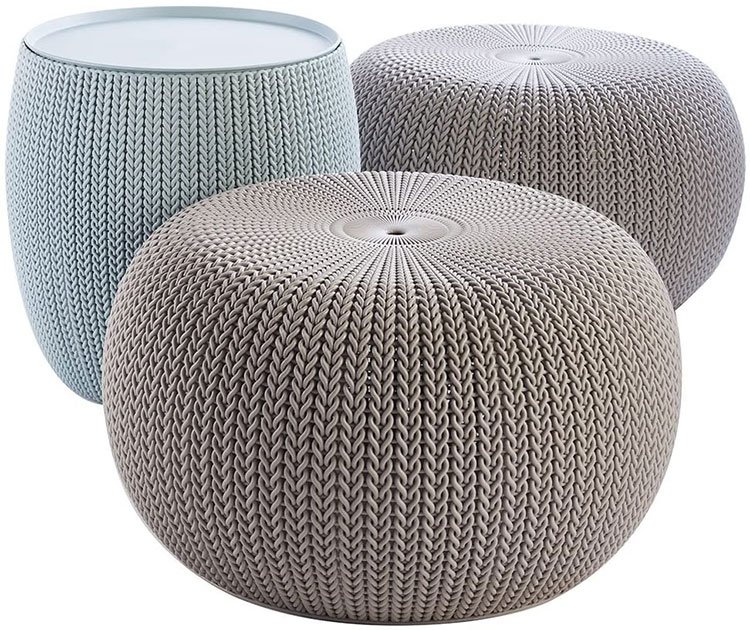 Cute Knit Pouf Ottoman