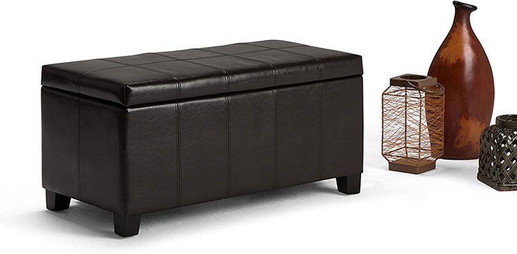 Faux Leather Ottoman Bench