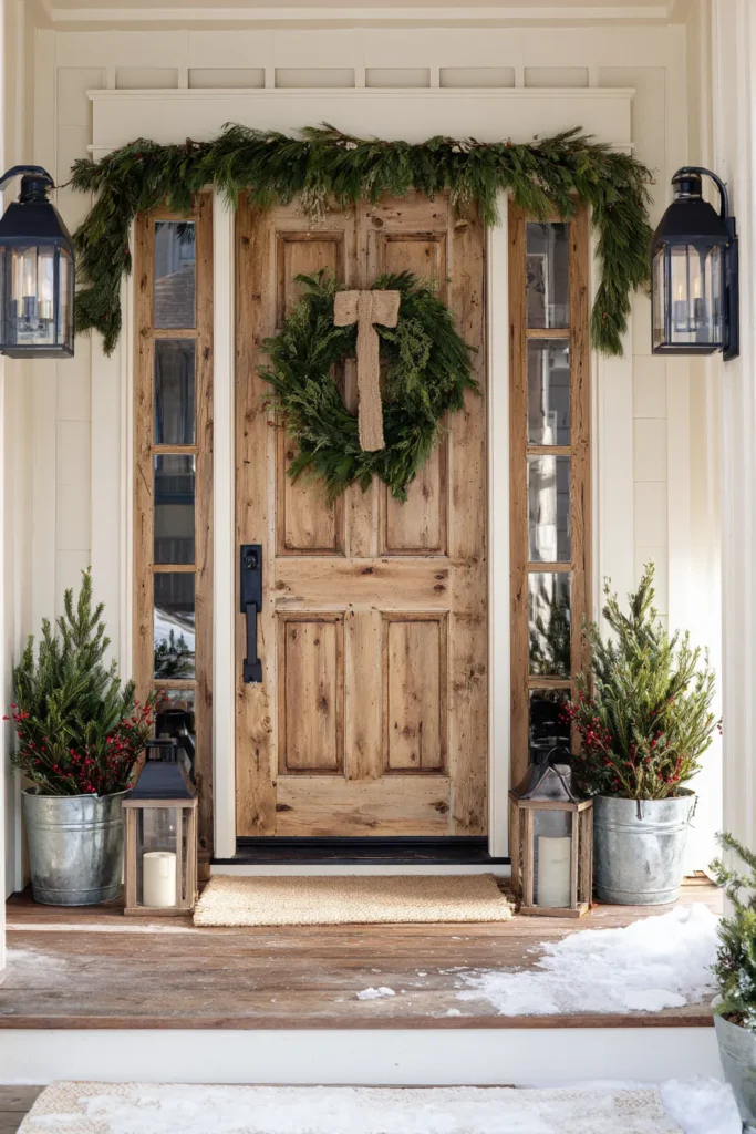 Style Boxwood Wreath with Burlap