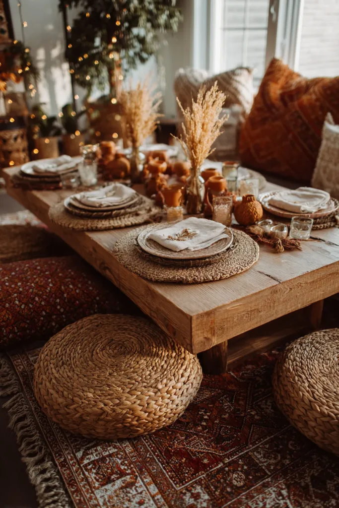Style Floor Cushion Dining Setup