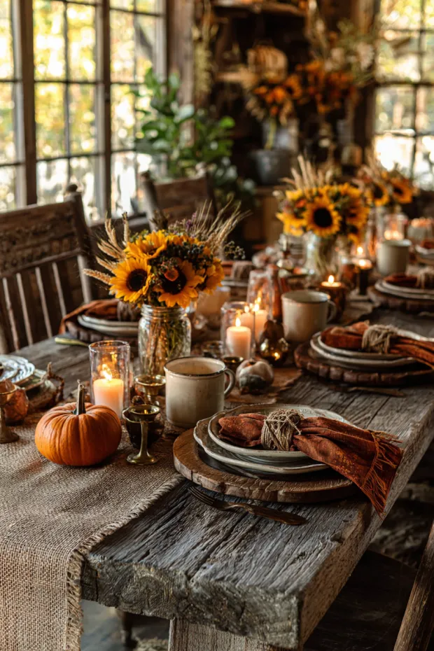 Classic Farmhouse Autumn Table Setting