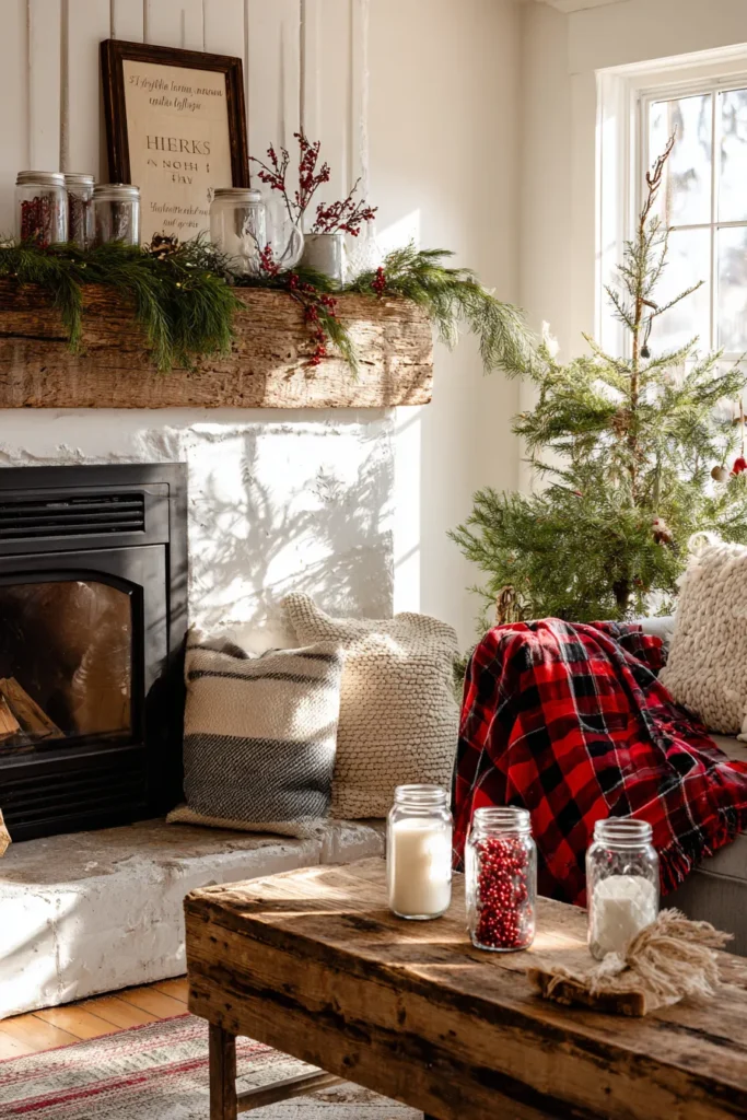 Classic Red & Gold Living Room Christmas CenterpieceClassic Red & Gold Living Room Christmas Centerpiece