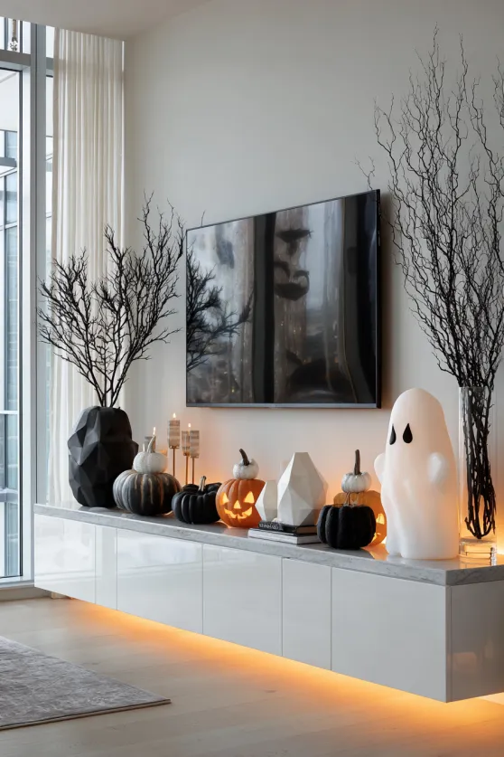 Modern Halloween TV Console Styling
