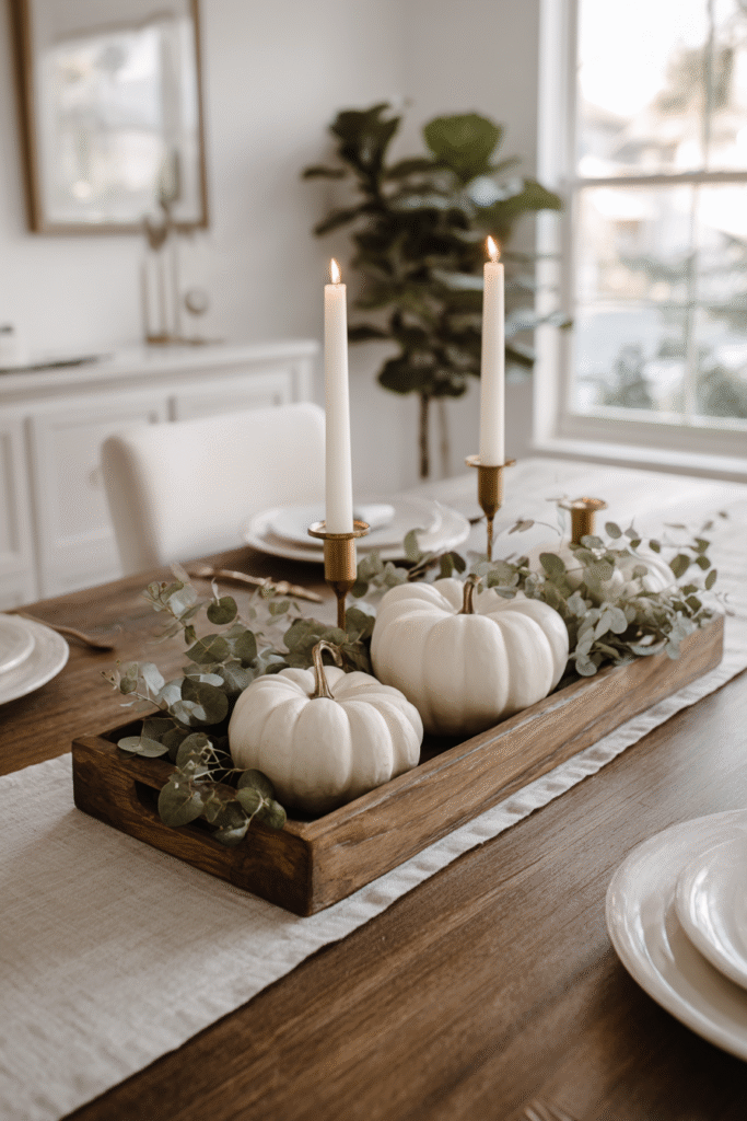 Modern Minimalist Thanksgiving Centerpiece Ideas with Clean Lines