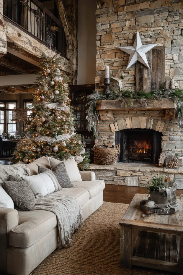 Rustic Fraser Fir Burlap Decorations