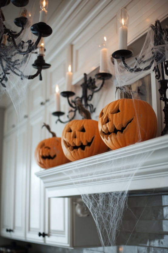 Terrifying Jack-o'-lantern Overhead Cabinet Display