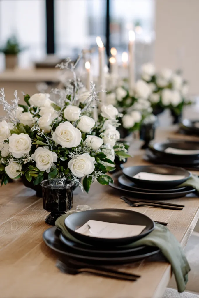 Design Modern Black Dinnerware Tablescape