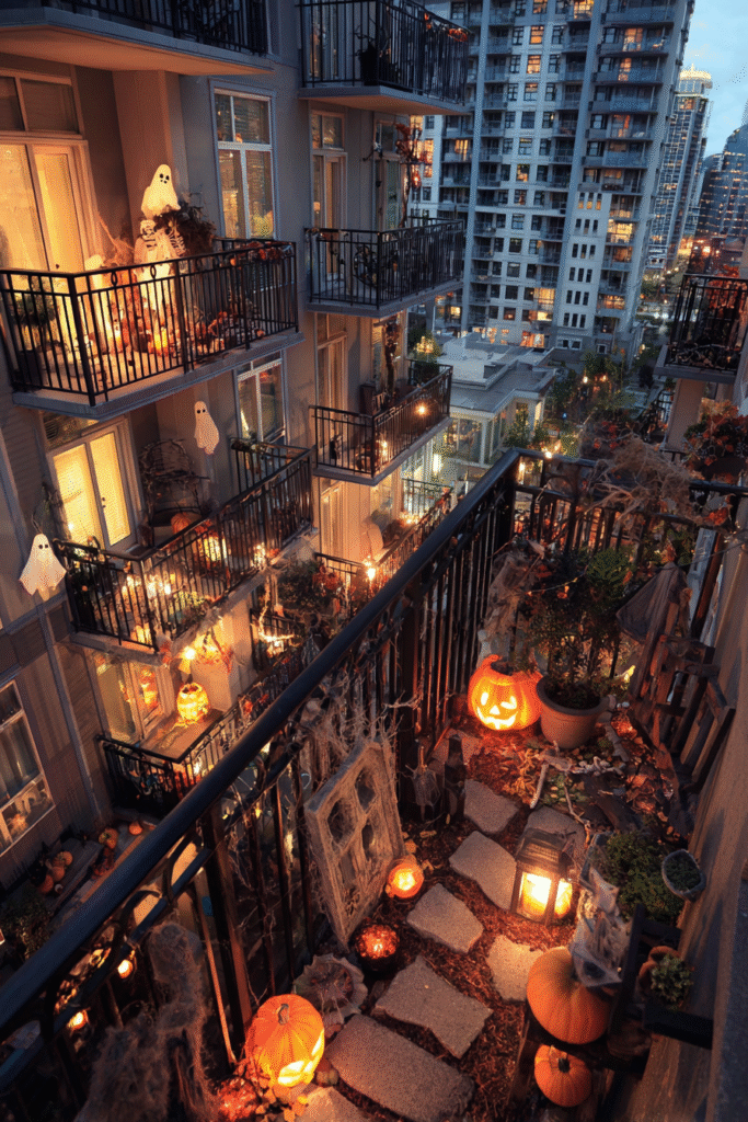 Apartment Balcony Halloween Spooky Graveyard Miniature