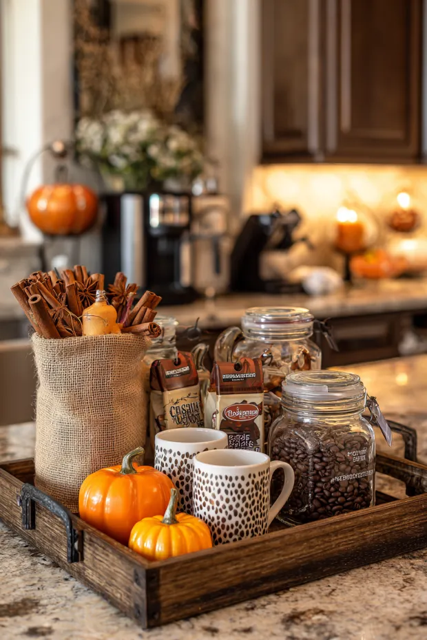 Fall Kitchen Coffee Station Decoration