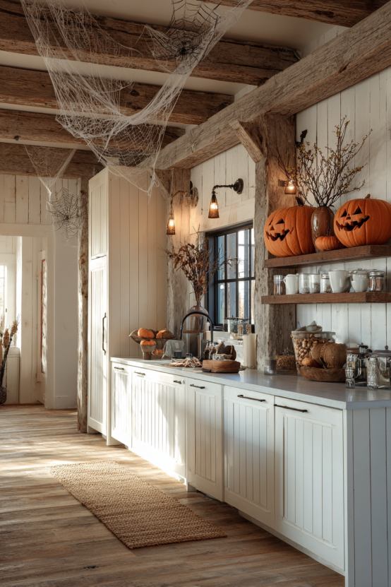 Farmhouse Horror Over Modern Cabinets