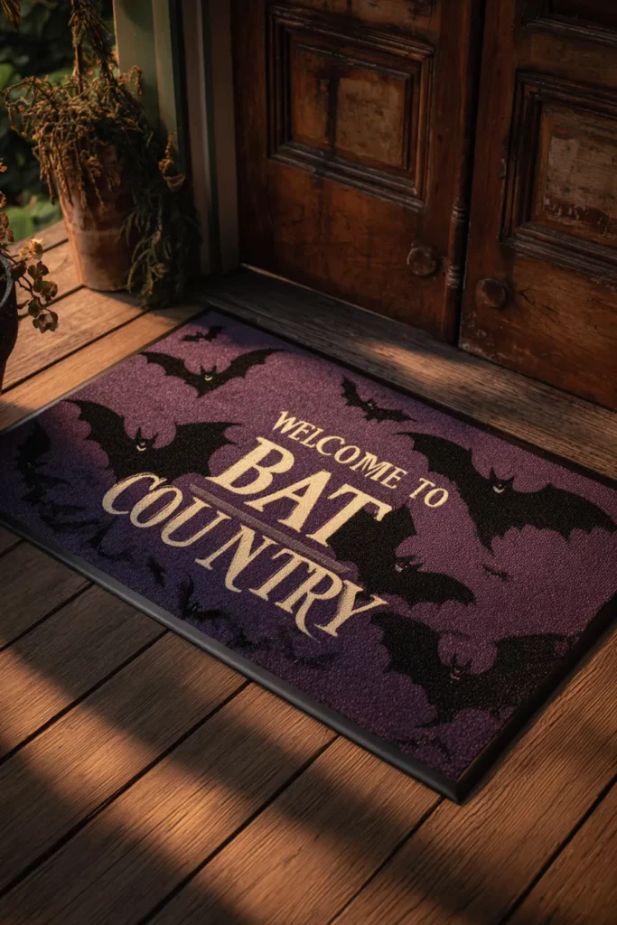 Halloween Bat Colony Door Mat
