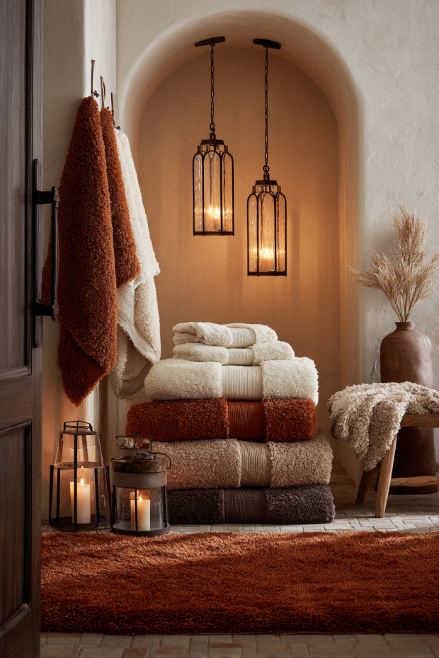 Plush Fall Bathroom Comfort