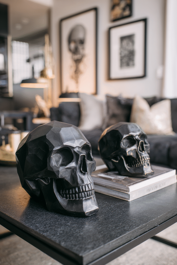 Skull Halloween Party Decor Ideas Minimalist Display