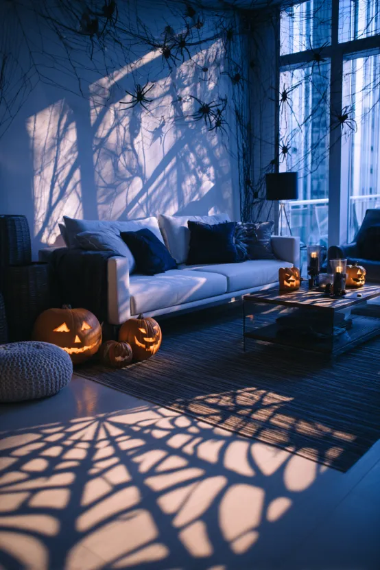 Sleek Modern Halloween Living Room