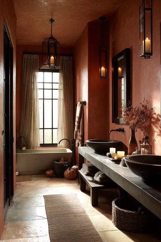 Terracotta Gothic Bathroom