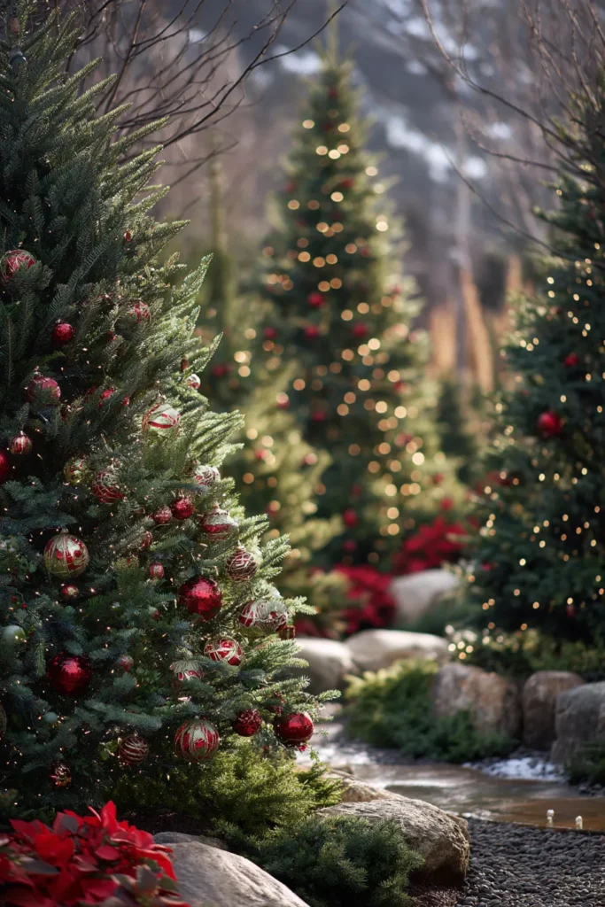 Winter Garden Christmas Tree Forest Creation