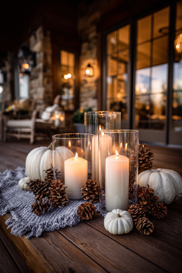 Candlelit Porch Autumn Elegance