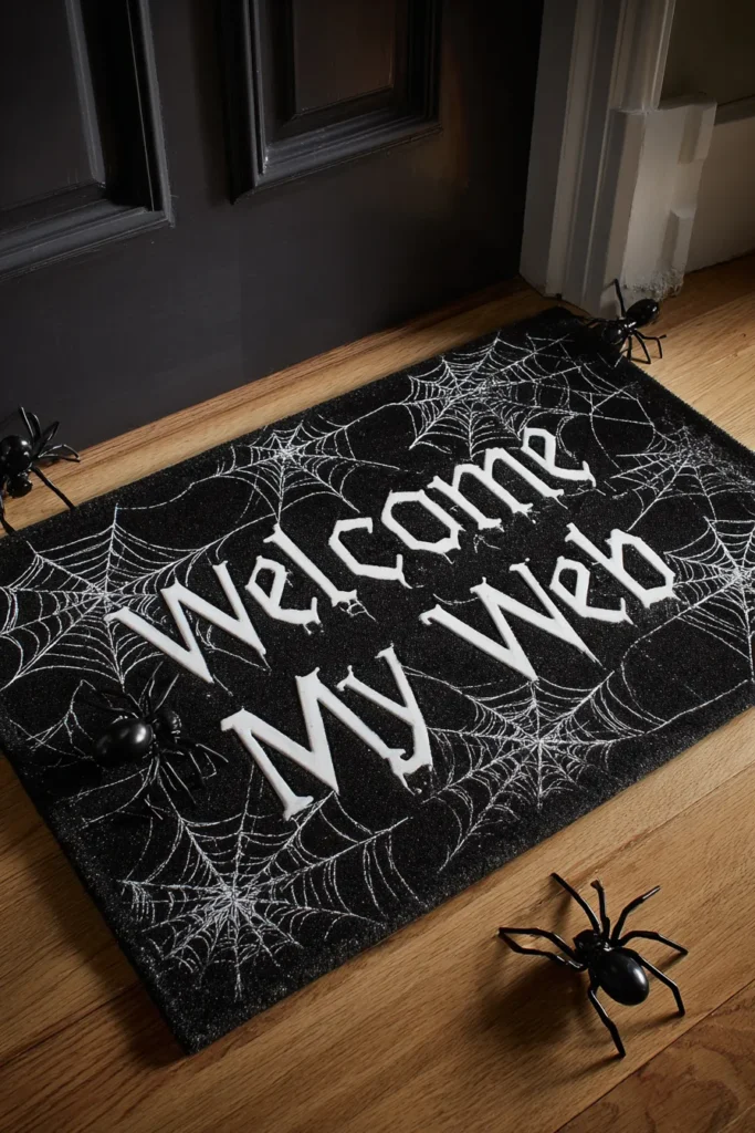 Halloween Spider Web Door Mat