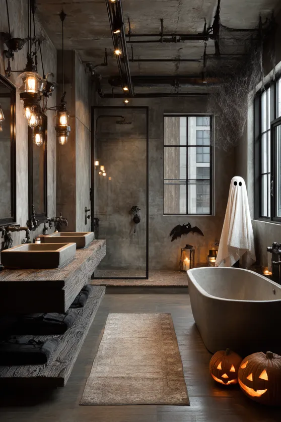 Industrial Halloween Bathroom