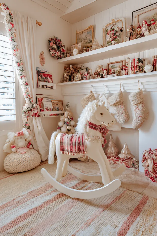 Sweet Vintage Nursery Christmas with Antique Toys