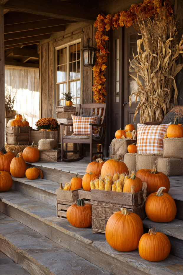 Classic Autumn Porch Display