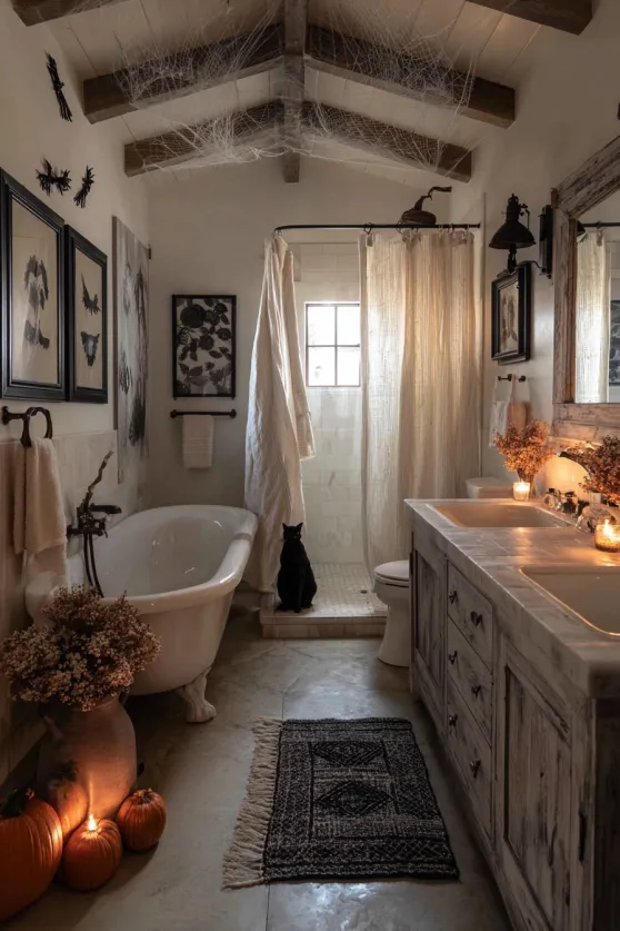 French Country Halloween Bathroom
