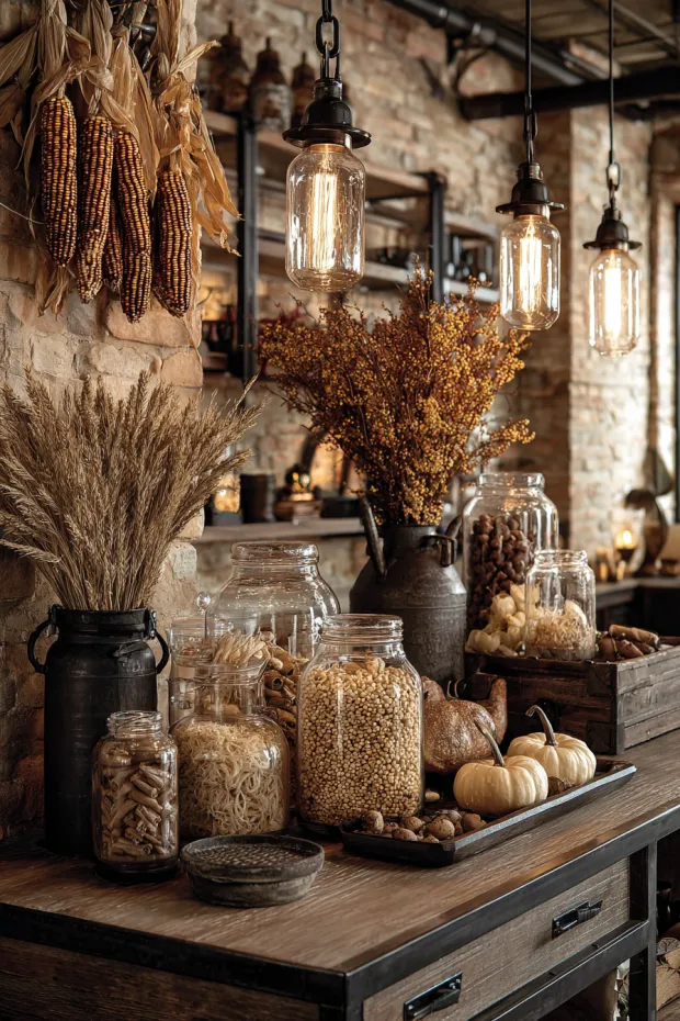Industrial Fall Kitchen Loft Styling