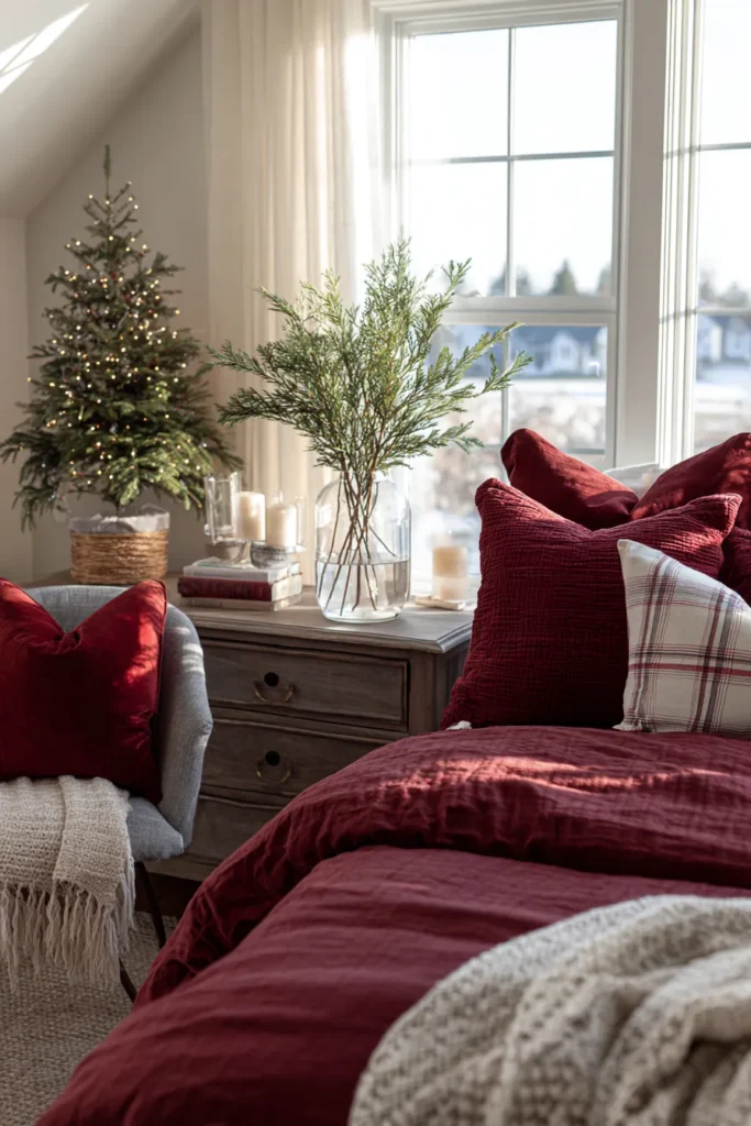 Master Bedroom Christmas Morning Cozy Setup