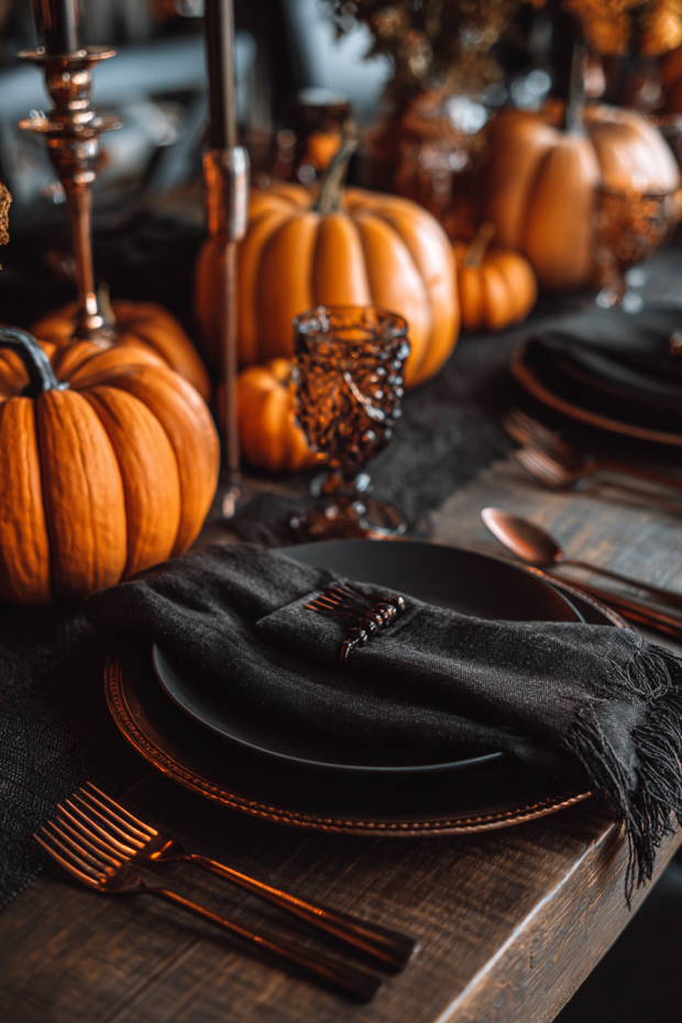 Sophisticated Orange Pumpkin Display