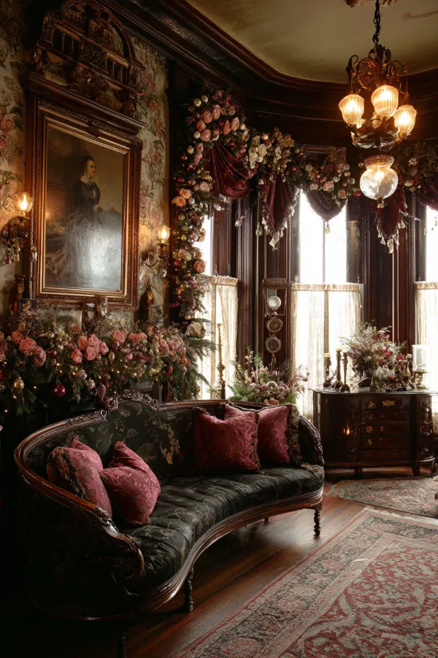 Victorian Elaborate Swag Ribbon Displays