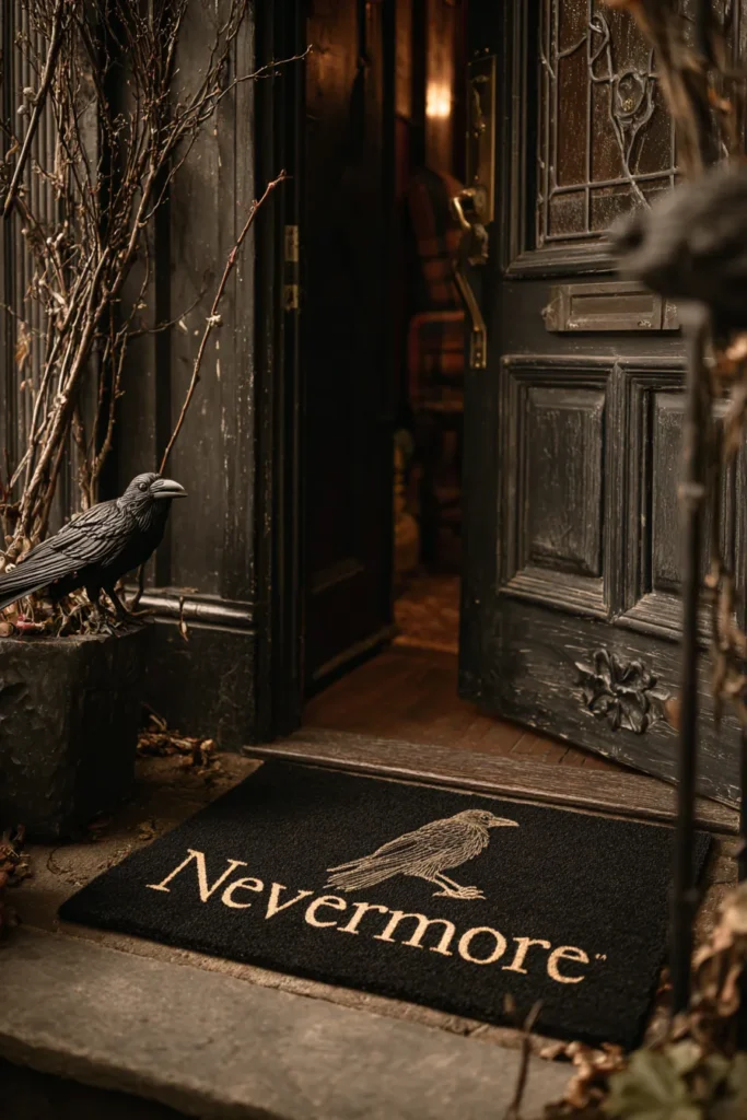 Halloween Raven Welcome Mat Scene