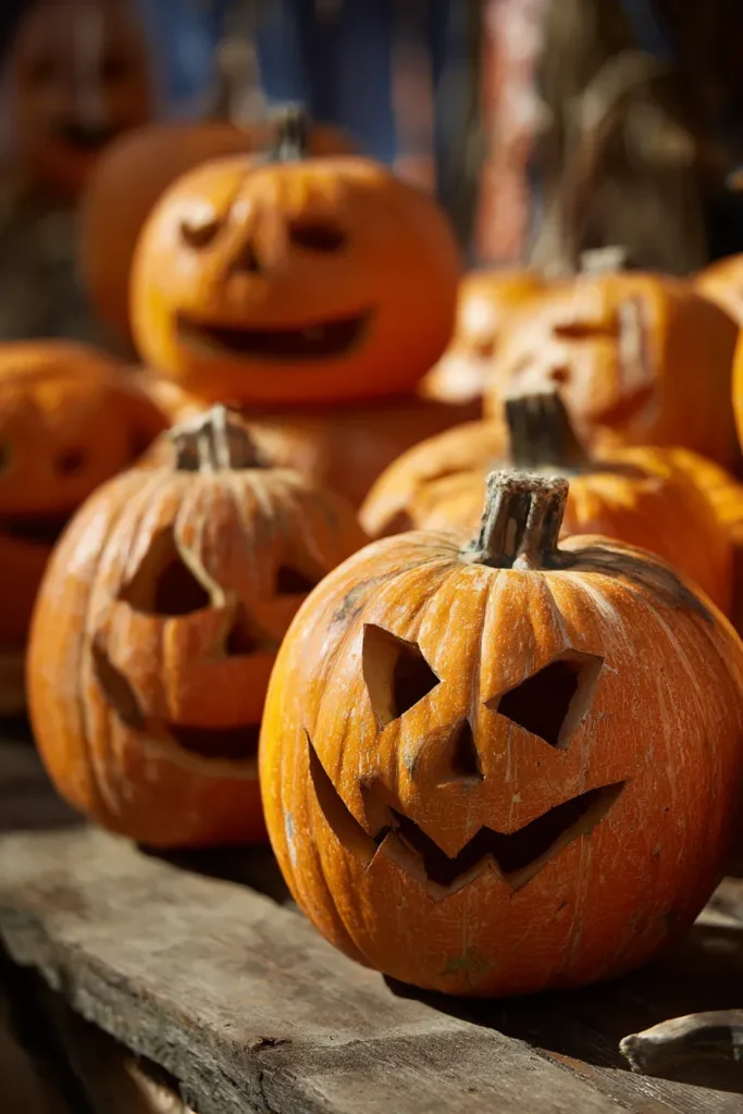 Heritage Pumpkin Carving: Traditional Scary Faces on Real Pumpkins